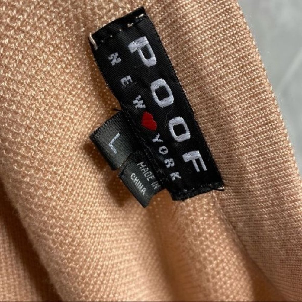 Poof! New York Oversized Mauv Crop Balloon Sleeve V=Neck Sweater Size L - Picture 2 of 12